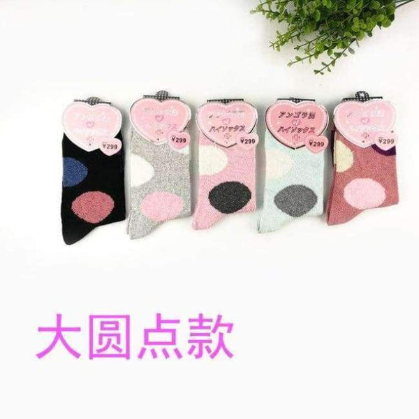 Planet Gates Dayuandian / EU36-39 Winter 5 Pairs Wool Female Women Socks Warm Thickened Cotton Christmas Socks Harajuku