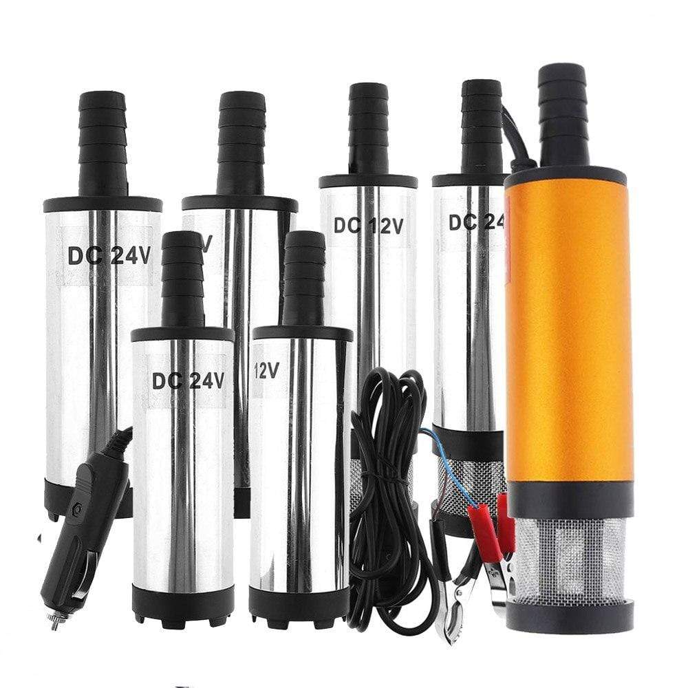 Planet Gates DC 12V 24V 38MM Portable Mini Electric Submersible Pump fit for Diesel Water Oil Transfer Pump Aluminum Alloy Barrel Pump Fuel