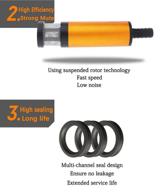 Planet Gates DC 12V 24V 38MM Portable Mini Electric Submersible Pump fit for Diesel Water Oil Transfer Pump Aluminum Alloy Barrel Pump Fuel