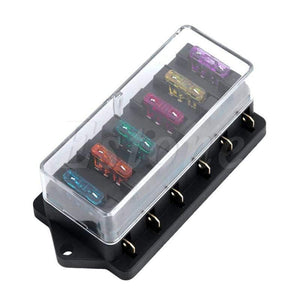 Planet Gates DC 12V/24V Car 6 Ways Circuit Standard ATO Blade Fuse Box Block Holder with 6 Fuses
