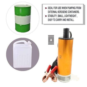 Planet Gates DC 12V/24V Oil Pump Refueling Gun Combination Set Electric Submersible Pump 5 meter Steel Oil Hose Submersible Fuel Pump