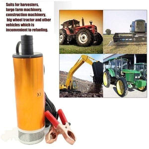 Planet Gates DC 12V/24V Oil Pump Refueling Gun Combination Set Electric Submersible Pump 5 meter Steel Oil Hose Submersible Fuel Pump