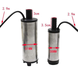 Planet Gates DC 12V / 24V Water Oil Diesel Fuel Transfer Pump Submersible Pumps Car Camping fishing Submersible Switch Stainless Steel