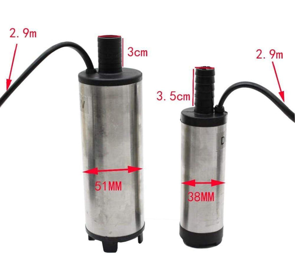 Planet Gates DC 12V / 24V Water Oil Diesel Fuel Transfer Pump Submersible Pumps Car Camping fishing Submersible Switch Stainless Steel