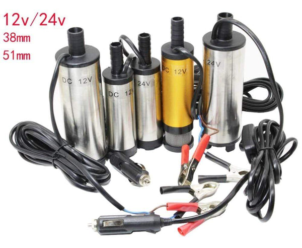 Planet Gates DC 12V / 24V Water Oil Diesel Fuel Transfer Pump Submersible Pumps Car Camping fishing Submersible Switch Stainless Steel
