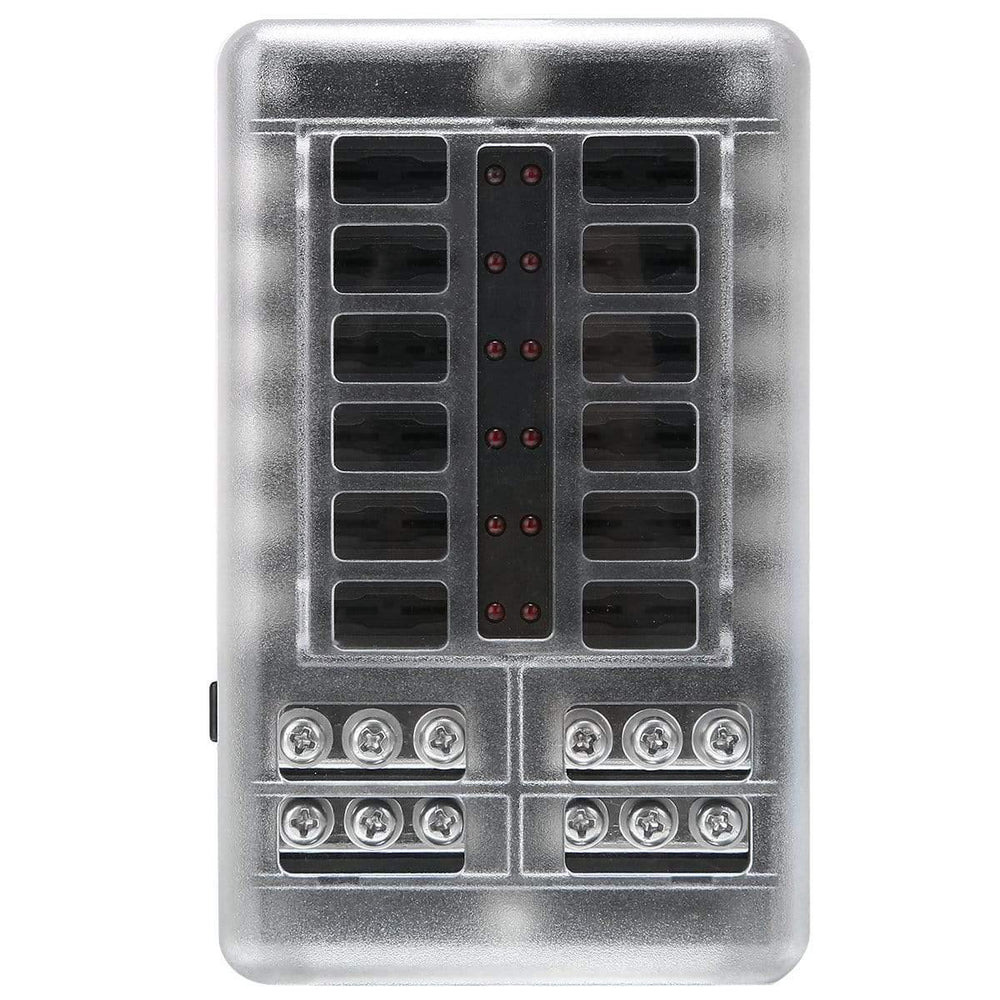 DC 32V 100A 12 Way Fuse Box Block Holder ATC ATO Blade LED For Car Marine Caravan with Screws&Labels