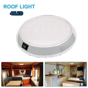 Planet Gates DC12V Car Round Ceiling Dome Roof Interior Light Lamp On/Off Switch 46 LED White Light