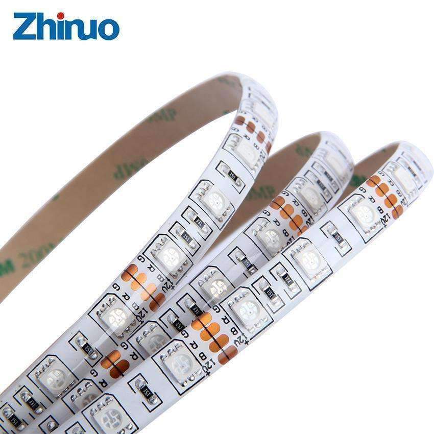 Planet Gates DC12V RGB LED Strip Light SMD5050 Waterproof LED Ribbon Tape Lamp Light 60Leds/m With Remote Controller 12V Power Adapter 5m/set