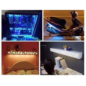 Planet Gates DC12V RGB LED Strip Light SMD5050 Waterproof LED Ribbon Tape Lamp Light 60Leds/m With Remote Controller 12V Power Adapter 5m/set