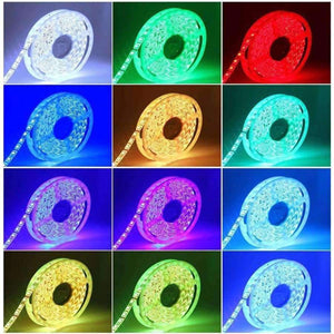 Planet Gates DC12V RGB LED Strip Light SMD5050 Waterproof LED Ribbon Tape Lamp Light 60Leds/m With Remote Controller 12V Power Adapter 5m/set