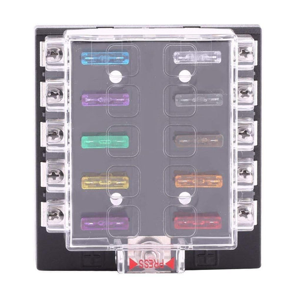 DC32V 10 Way Circuit Standard Blade Fuse Box Block Holder For Auto Car Truck Boat ATC ATO Blade Fuse Box