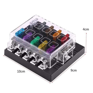 DC32V 10 Way Circuit Standard Blade Fuse Box Block Holder For Auto Car Truck Boat ATC ATO Blade Fuse Box
