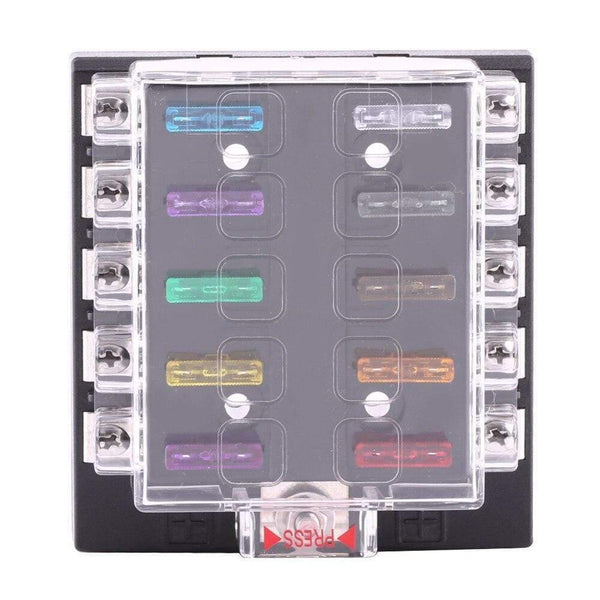 DC32V 10 Way Circuit Standard Blade Fuse Box Block Holder For Auto Car Truck Boat ATC ATO Blade Fuse Box