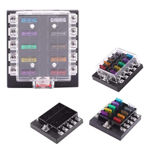 DC32V 10 Way Circuit Standard Blade Fuse Box Block Holder For Auto Car Truck Boat ATC ATO Blade Fuse Box