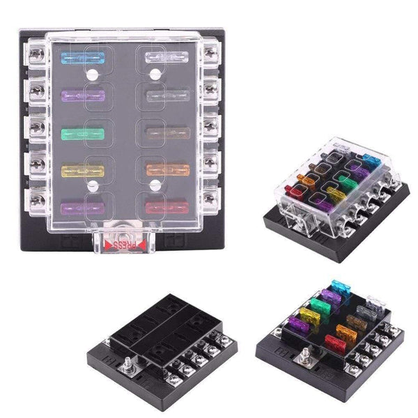 DC32V 10 Way Circuit Standard Blade Fuse Box Block Holder For Auto Car Truck Boat ATC ATO Blade Fuse Box