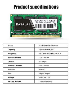 Planet Gates DDR3 DDR4 RAM 2G 4GB 8GB 16GB PC3-10600S 12800S 21300S 1333Mhz SO-DIMM 1.5V Notebook 204Pin Laptop Memory Sodimm NO-ECC