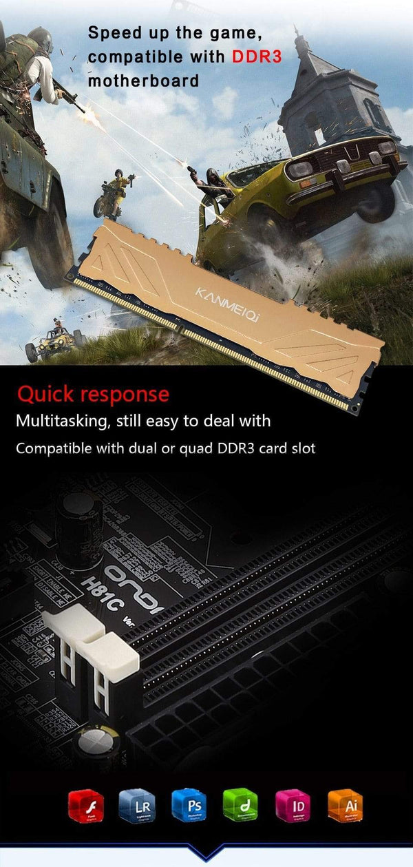 Planet Gates DDR3 Ram 4gb 8GB 1333 1600MHz1866MHz Desktop Memory  With Heat Sink Dimm Memoria 240pin 1,5v New Compatible Motherboard