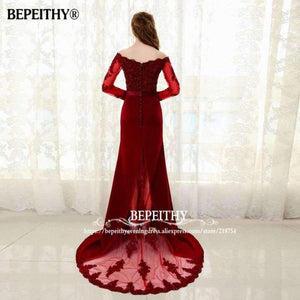 Planet Gates De Festa Longo Mermaid Lace Top Bodice Slim Line Long Bridesmaid Dresses Fast Shipping Charming Wedding Party Gowns New