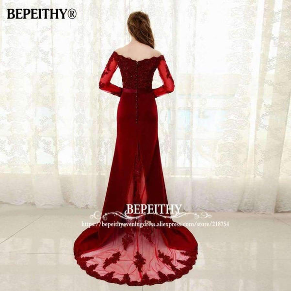 Planet Gates De Festa Longo Mermaid Lace Top Bodice Slim Line Long Bridesmaid Dresses Fast Shipping Charming Wedding Party Gowns New