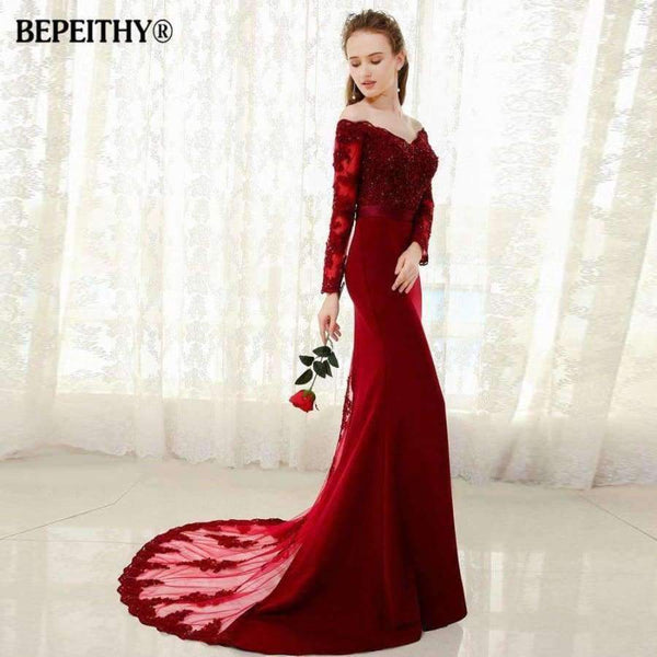Planet Gates De Festa Longo Mermaid Lace Top Bodice Slim Line Long Bridesmaid Dresses Fast Shipping Charming Wedding Party Gowns New