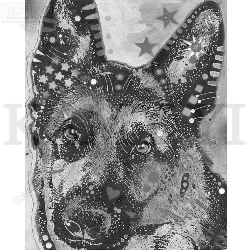 Planet Gates DEAEXL138642 / Square Drill 20x25cm Crystal Home Decor DIY Diamond Painting Cross Stitch "Color Dog" Pattern Diamond Embroidery Crafts Arts