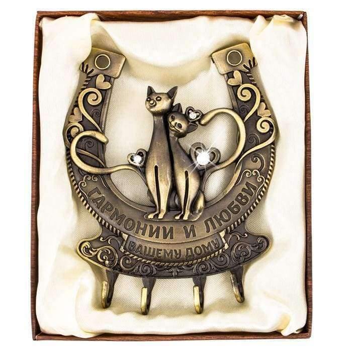 Planet Gates Decor Wall Sticker Storage Holder,Vintage Keyhook Door Wall Hook Hanger handbag Key.Russian wedding decor of Cat design