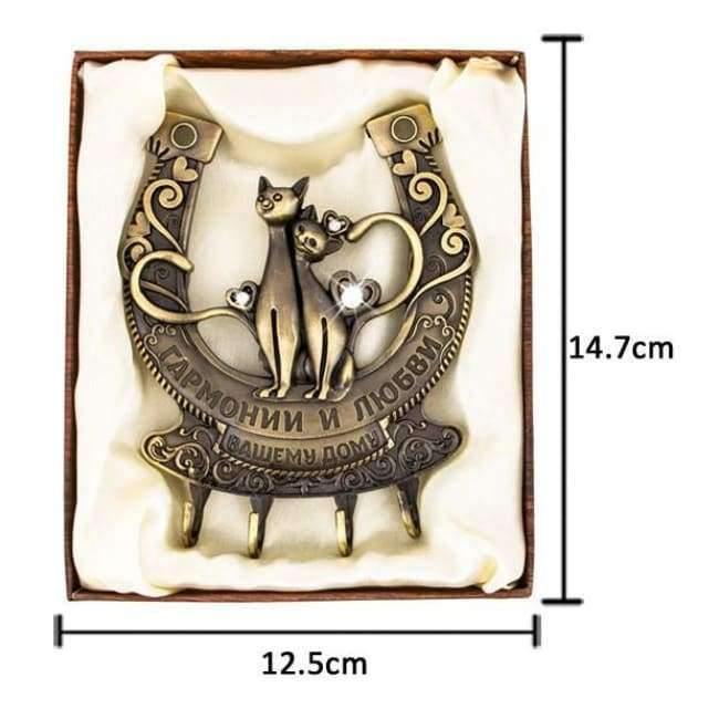 Planet Gates Decor Wall Sticker Storage Holder,Vintage Keyhook Door Wall Hook Hanger handbag Key.Russian wedding decor of Cat design