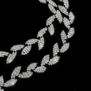 Planet Gates Decorative 1 Yard Leaf Shape Rhinestone Chain Sewing Trims Craft Dress Garment Bag Decor Silver Arts Crafts Sewing Tool Supply