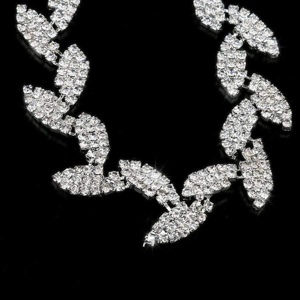 Planet Gates Decorative 1 Yard Leaf Shape Rhinestone Chain Sewing Trims Craft Dress Garment Bag Decor Silver Arts Crafts Sewing Tool Supply