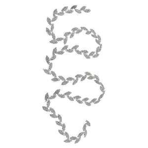 Planet Gates Decorative 1 Yard Leaf Shape Rhinestone Chain Sewing Trims Craft Dress Garment Bag Decor Silver Arts Crafts Sewing Tool Supply