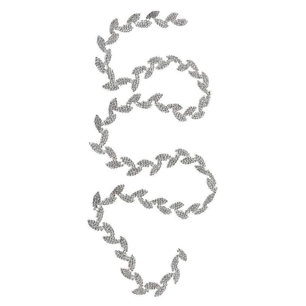 Planet Gates Decorative 1 Yard Leaf Shape Rhinestone Chain Sewing Trims Craft Dress Garment Bag Decor Silver Arts Crafts Sewing Tool Supply