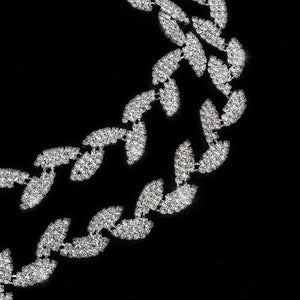 Planet Gates Decorative 1 Yard Leaf Shape Rhinestone Chain Sewing Trims Craft Dress Garment Bag Decor Silver Arts Crafts Sewing Tool Supply