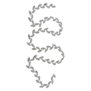 Planet Gates Decorative 1 Yard Leaf Shape Rhinestone Chain Sewing Trims Craft Dress Garment Bag Decor Silver Arts Crafts Sewing Tool Supply