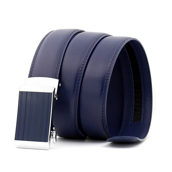 Planet Gates Deep Blue / 110cm Automatic Buckle Men Belts Fashion Business Belt Famous Brand Luxury Belts for Men Leather Waistband