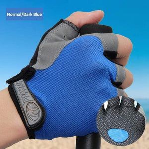 Planet Gates Deep Blue / M Cycling Gloves Anti-slip Anti-sweat Men Women Half Finger Gloves Breathable Anti-shock Sports Gloves MTB Bike Bicycle Glove