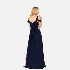Planet Gates deep blue / M Women Elegant Party Dress Strapless Sleeveless Dress Deep V-Neck Dresses Chiffon Bohemia Dress