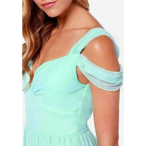 Women Elegant Party Dress Strapless Sleeveless Dress Deep V-Neck Dresses Chiffon Bohemia Dress