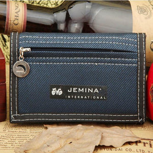Planet Gates Deep Blue Men's Canvas Wallet Short Designer Men Wallets Zipper Coin Male Purse Card Holder For Teenager Men
