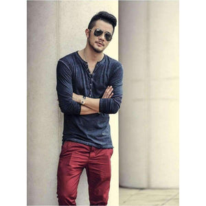 Planet Gates тъмносиньо / S Марка Дизайнерски мъжки памучни винтидж тениски Henry ежедневни дълъг ръкав Висококачествени мъжки тениски с кардиган в стар цвят 2018 гореща разпродажба