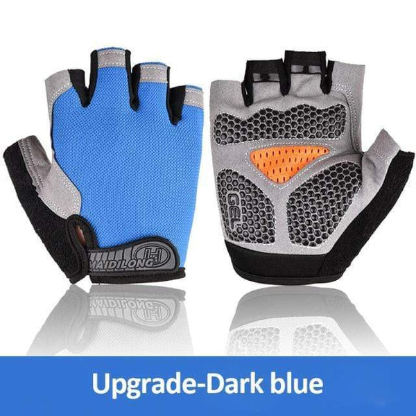 Planet Gates Deep Blue Upgraded / XL Cycling Gloves Anti-slip Anti-sweat Men Women Half Finger Gloves Breathable Anti-shock Sports Gloves MTB Bike Bicycle Glove
