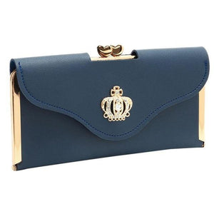 Planet Gates Deep Blue Women's Fashion Leather Wallet Women's Handbag Women's Long Wallets Clutch Money Bag Ladies' Card Holder A30