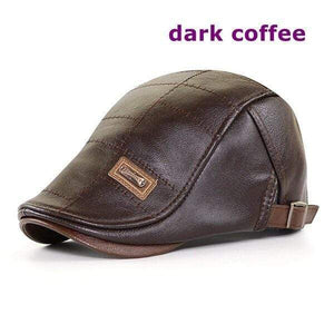 Planet Gates Deep Coffee Leather Newsboy Cap Men Planas Duckbill Visor Hat Winter Autumn Warm Flat Caps Vintage Man Boinas Gatsby Hats