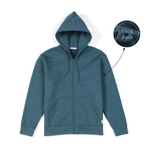 Planet Gates Deep green fleece / M Winter New Cotton-Jersey Zip-Up Hoodie Men basic hooded Sweatshirts Comfortable Jogger Jackets Outerwear