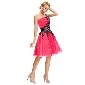 Planet Gates deep pink 2 / 2 Bridesmaid Dresses  Grace Karin royal blue Lace One shoulder Wedding Party Gowns Cheap Short Bridesmaid Dresses under 50