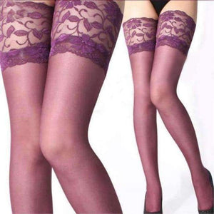Planet Gates deep purple 10 Pairs Thigh High Stocking Women Summer Over The knee Socks Sexy girl Femme Hosiery Nylon Lace Style Stay Up Stockings