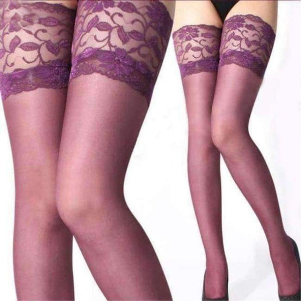 Planet Gates deep purple 10 Pairs Thigh High Stocking Women Summer Over The knee Socks Sexy girl Femme Hosiery Nylon Lace Style Stay Up Stockings