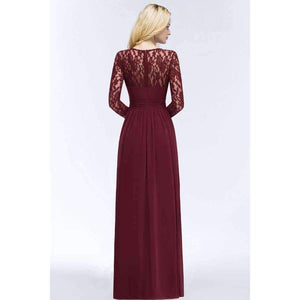 Planet Gates Demoiselle D'honneur Multi-Colors Long Sleeve Lace Bridesmaid Dresses 2018 Charming Chiffon Wedding Party Dresses Long