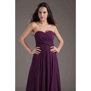 Planet Gates Demoiselle D'honneur Sexy Purple Lace up Bridesmaid Dresses Long Cheap Sweetheart Neck Chiffon Long Wedding Guest Dress