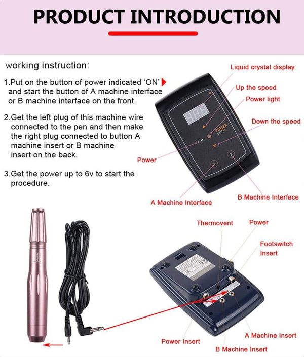 Planet Gates Dermografo Digital Swiss Permanent Makeup Machine Eyebrow Lip Tattoo Machine With Strong Quiet Motor Supply Maquina De Tatuagem