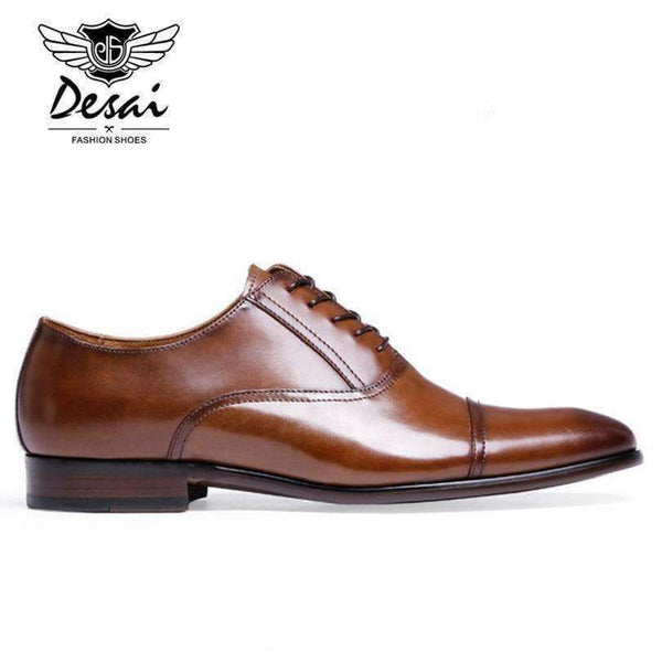 Planet Gates DESAI Brand Full Grain Leather Business Men Dress Shoes Retro Patent Leather Oxford Shoes For Men Size EU 38-43